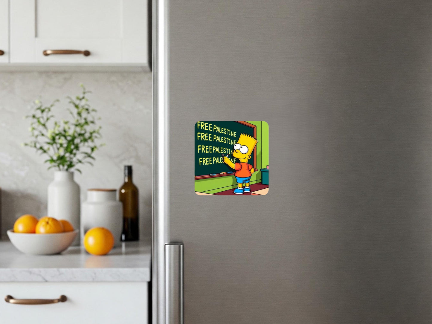 Free Palestine Fridge Magnet – Vinyl Cultural Symbol with Watermelon & Keffiyeh – Activist Home Decor - Awareness Gift for Gaza