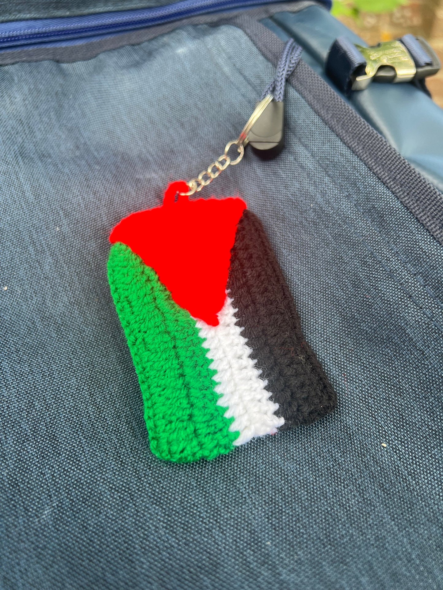 Palestine Flag Bag Charm - Crochet Keyring for Gaza in Solidarity with Palestine - With Watermelon Symbol Charms - Gift for Activist