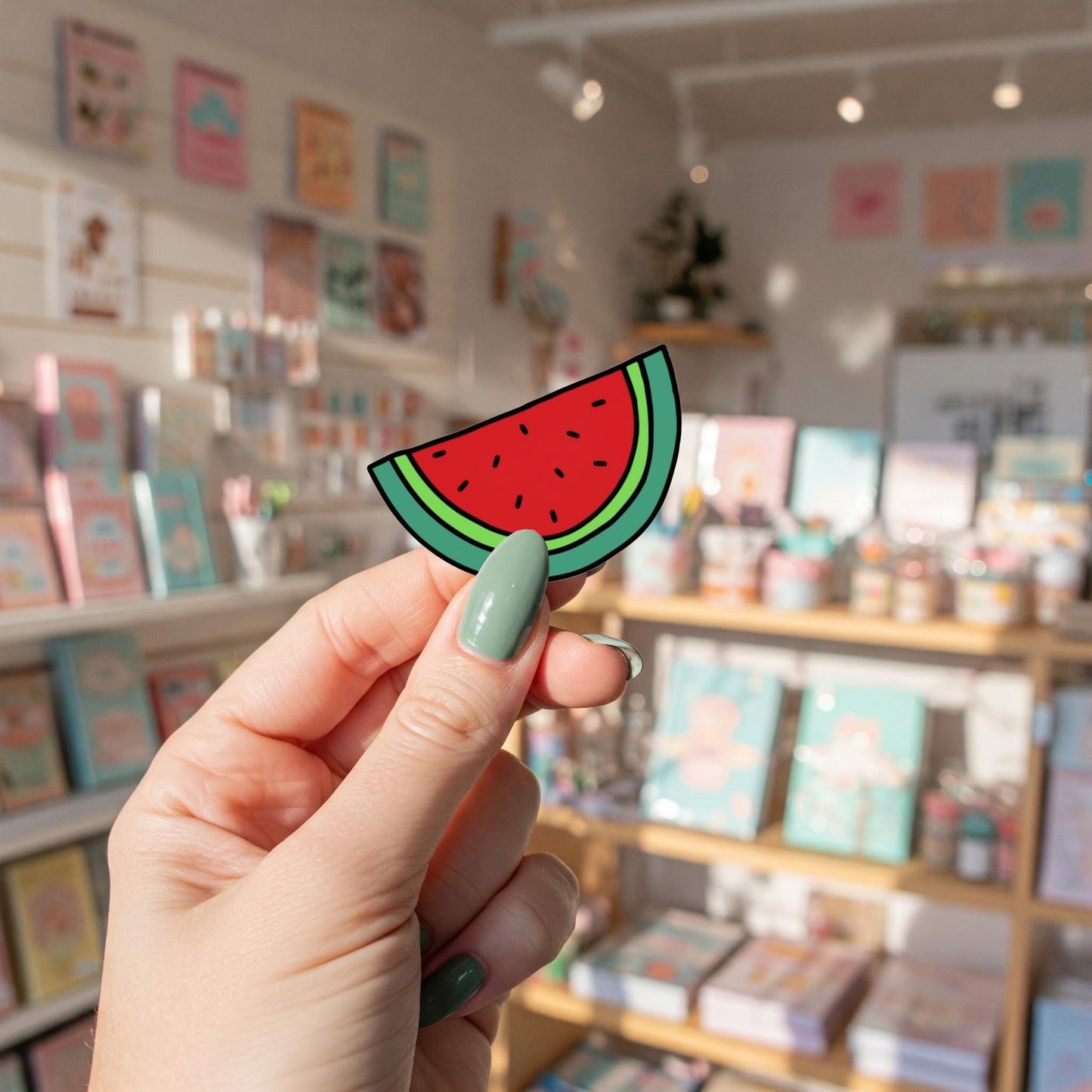 Vinyl Watermelon Decal - Minimalist Solidarity Decal for iPhone, Car Window, Car Bumper, Water Bottle – Symbolic Activism Art Sticker