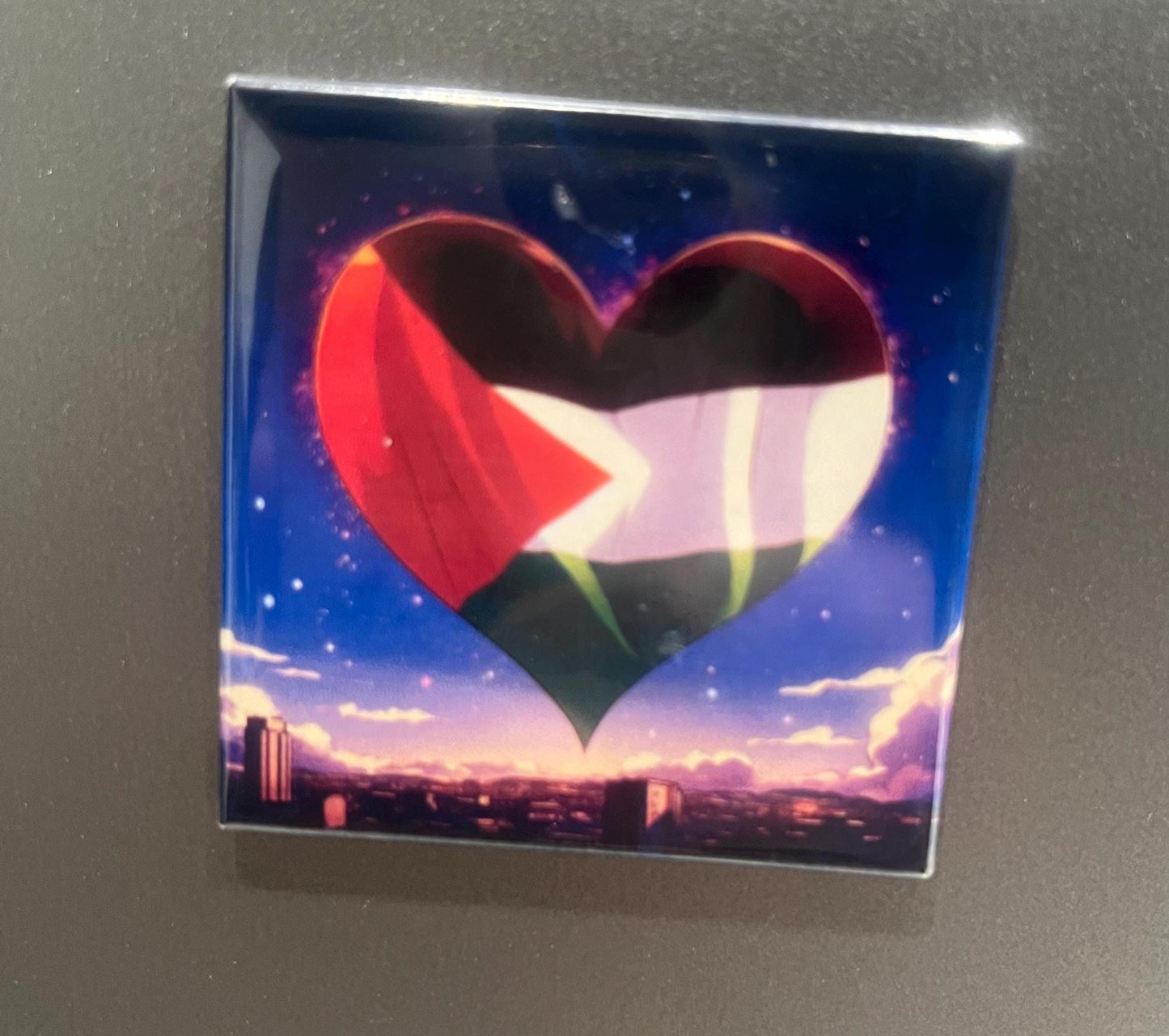 Palestine Support Magnet – Watermelon and Keffiyeh Vinyl Design for Fridge or Office Display - Flag of Palestine Design for Locker