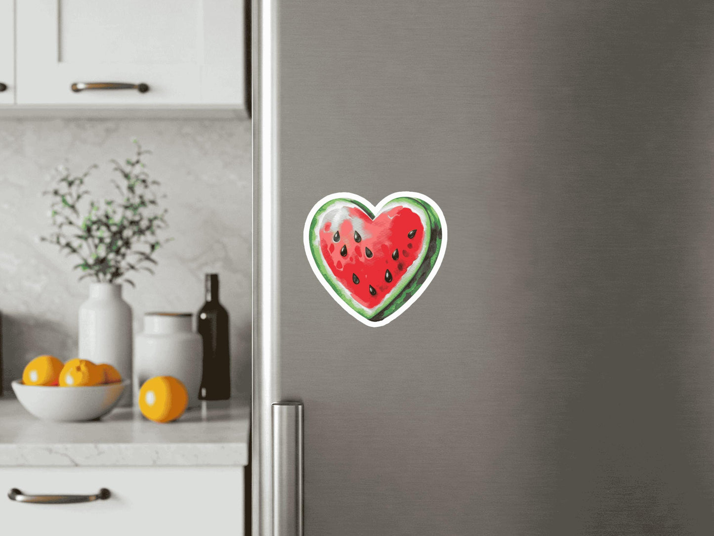 Pro Palestine Fridge Magnet – Watermelon and Keffiyeh Design Supporting Palestine – Gaza Cultural Identity Gift for Activist