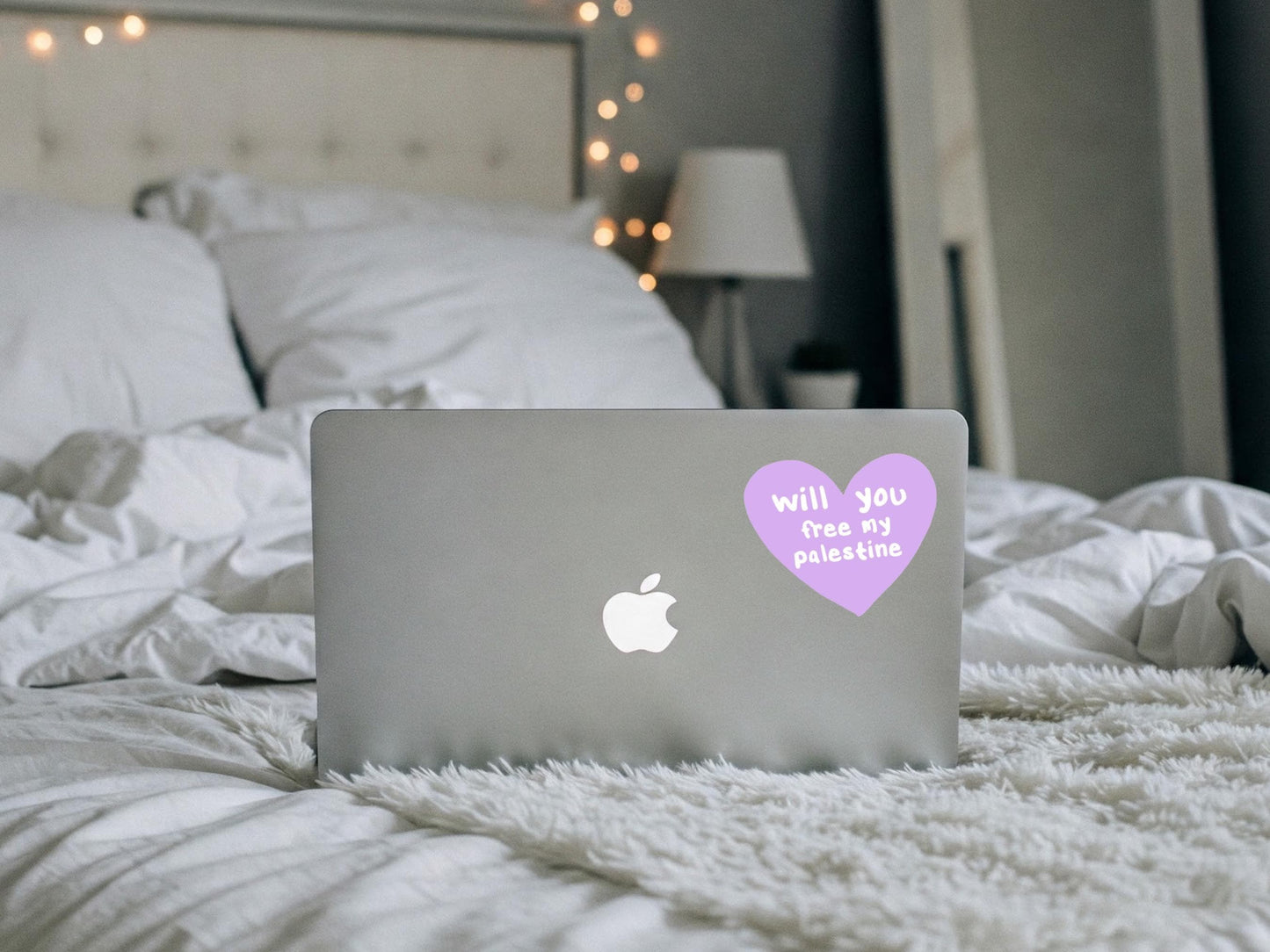 Free Palestine Love Heart Decal - Protest Symbol Vinyl Decal for Laptop, Journal, iPhone, Skateboard – Resistance Art for Gaza Activist