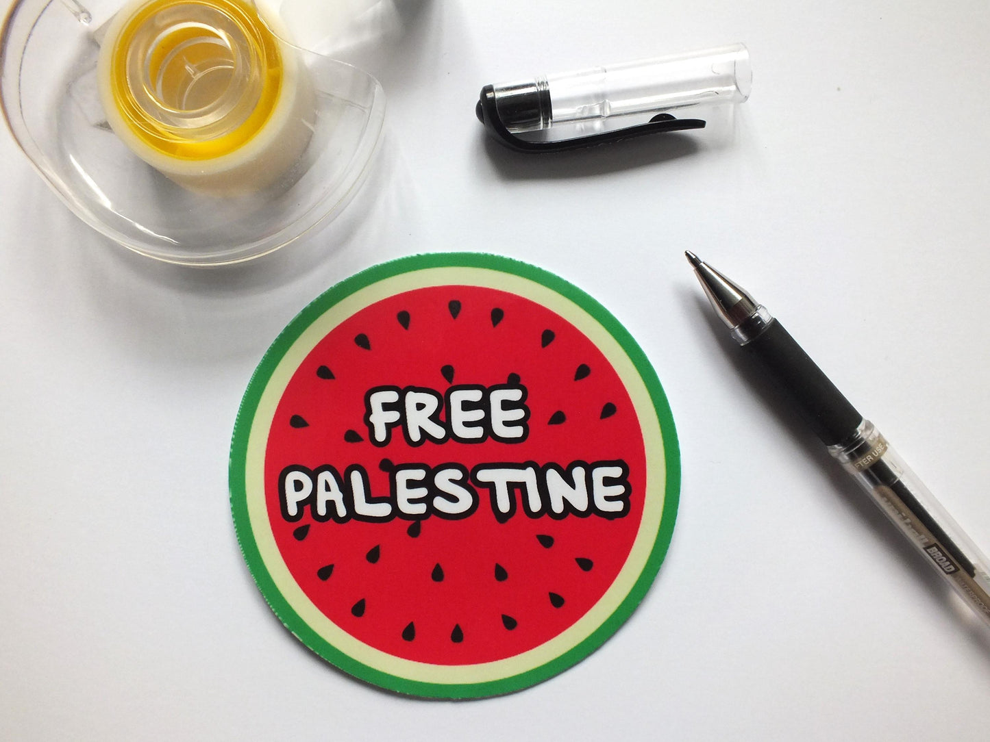Pro Palestine Watermelon Decal - Glossy Sticker for Laptop, Car Windscreen, Water Bottle, iPad, Phone Case – Symbol of Palestine Sticker