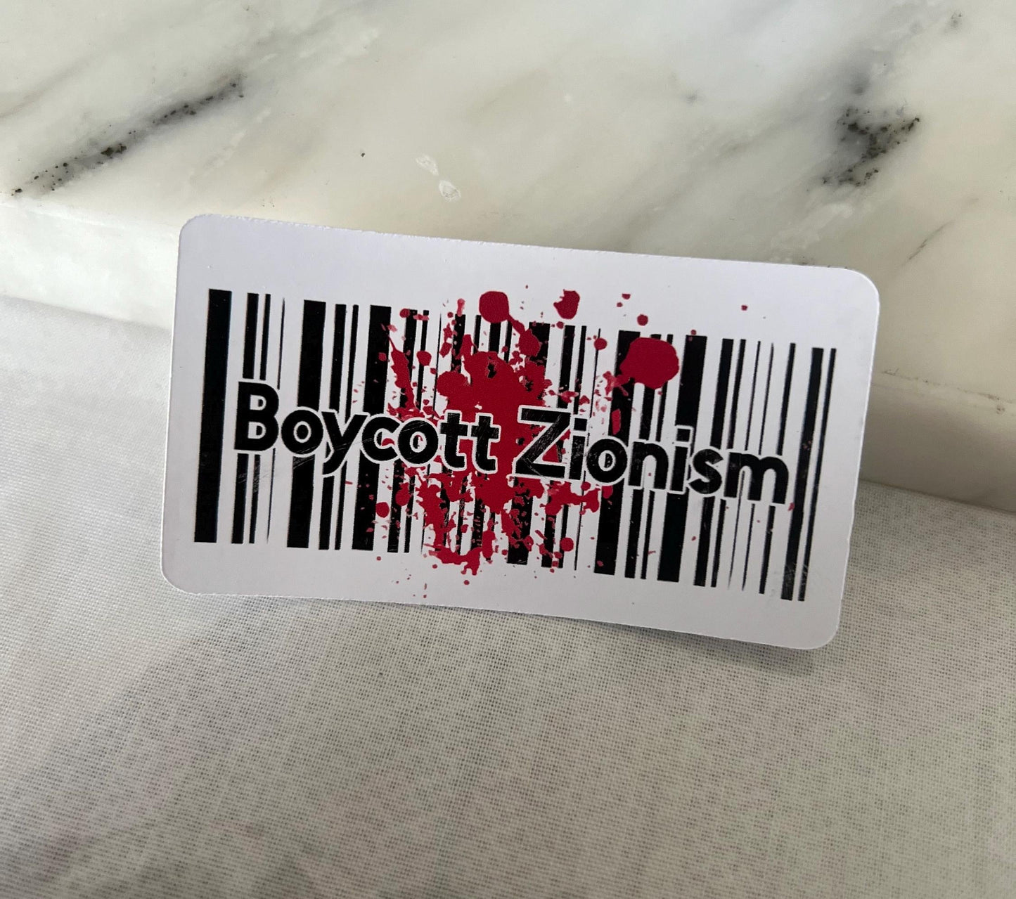Boycott Israel Activist Sticker – Glossy Free Palestine Protest Decal for Laptop, iPad, Car Windscreen – Durable Vinyl Resistance Art