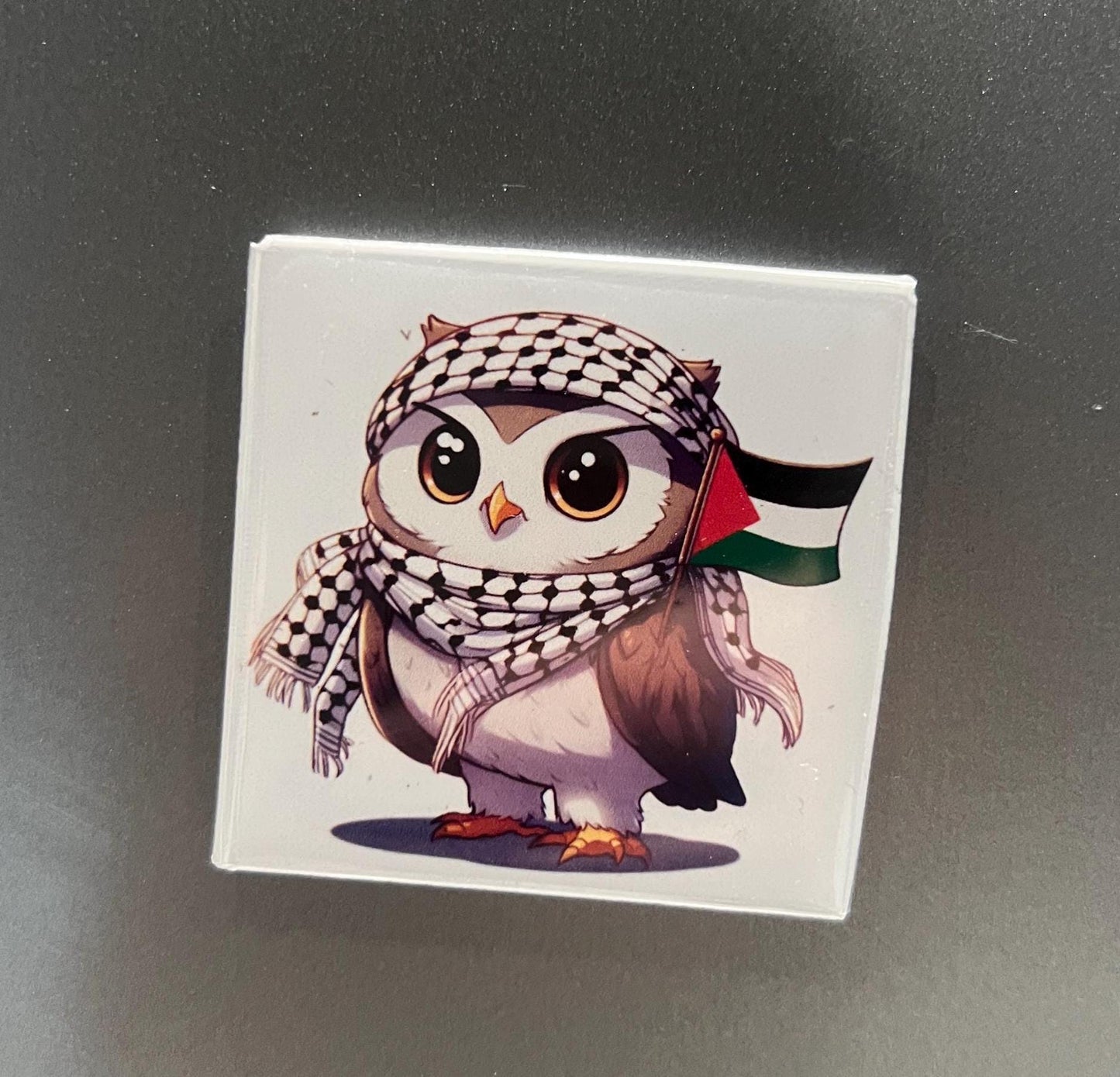 Palestine Activist Magnet for Fridge – Free Palestine Design with Keffiyeh & Watermelon – Political Art Decor with Proceeds to Gaza Charity