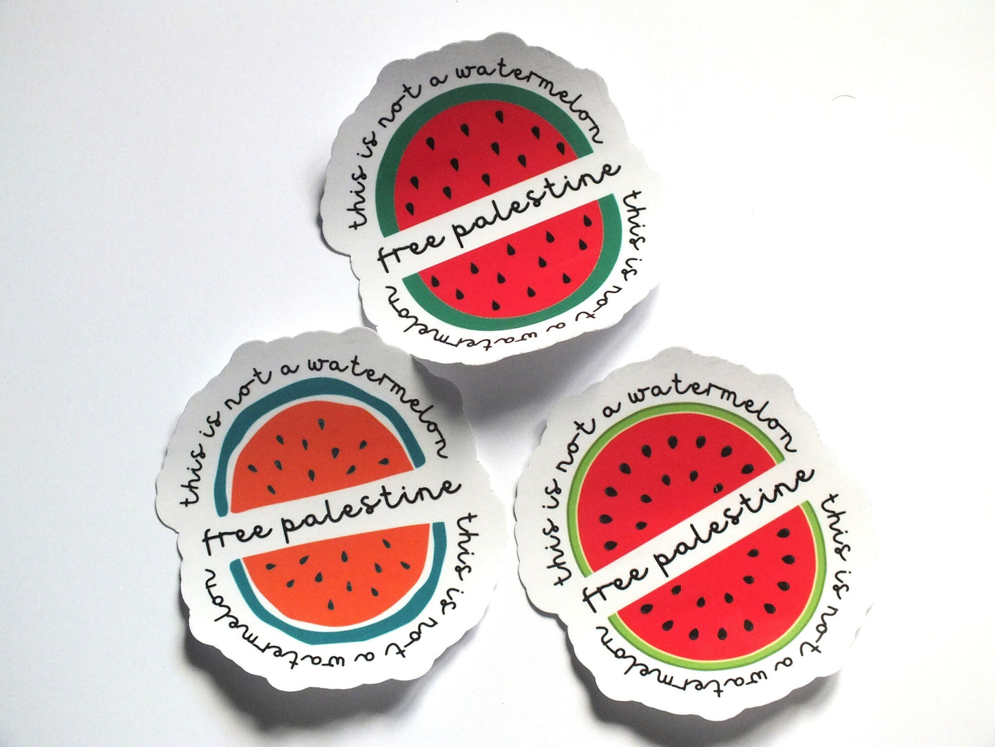 Watermelon Sticker Decal - Palestine Solidarity Vinyl Decal for Laptop, Water Bottle, Car Bumper, iPad – Subtle Protest Sticker for Gaza