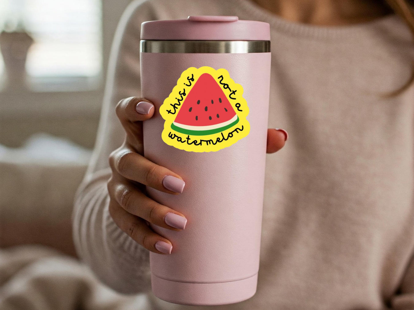 Watermelon Sticker for Palestine - Minimalist Political Sticker for iPhone, Car Windscreen – Symbol of Palestine Artwork for Gaza