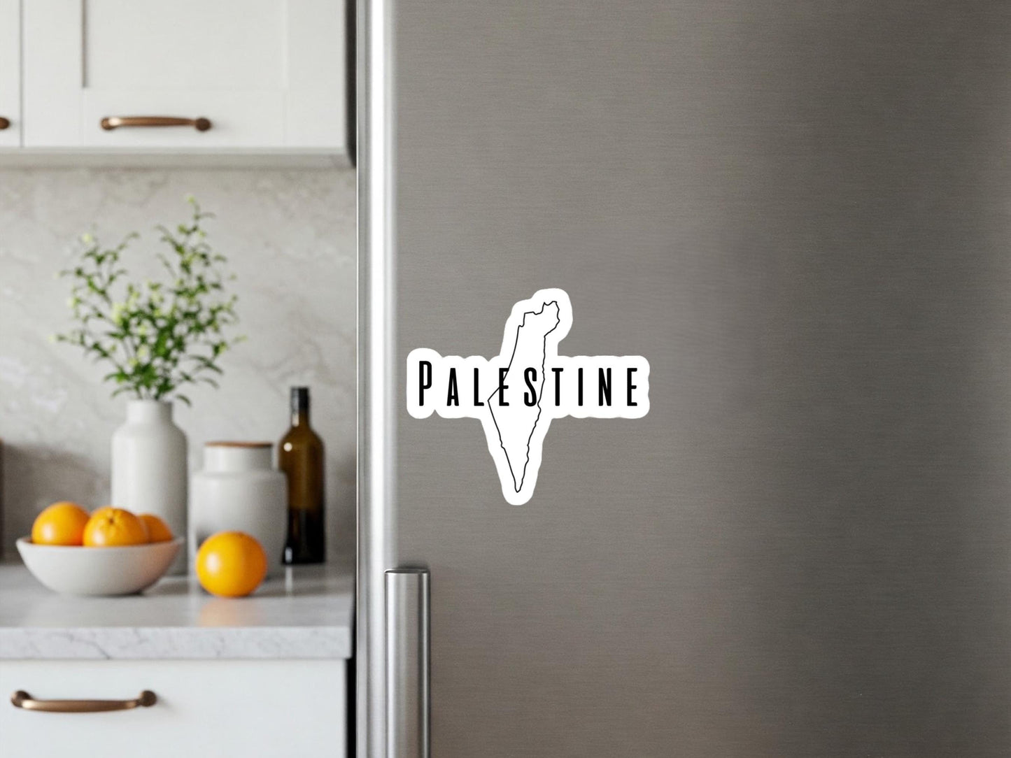 Palestinian Solidarity Magnet – Free Palestine Fridge Art Featuring Cultural Symbols – Locker or Kitchen Decor - Map of Palestine Vinyl