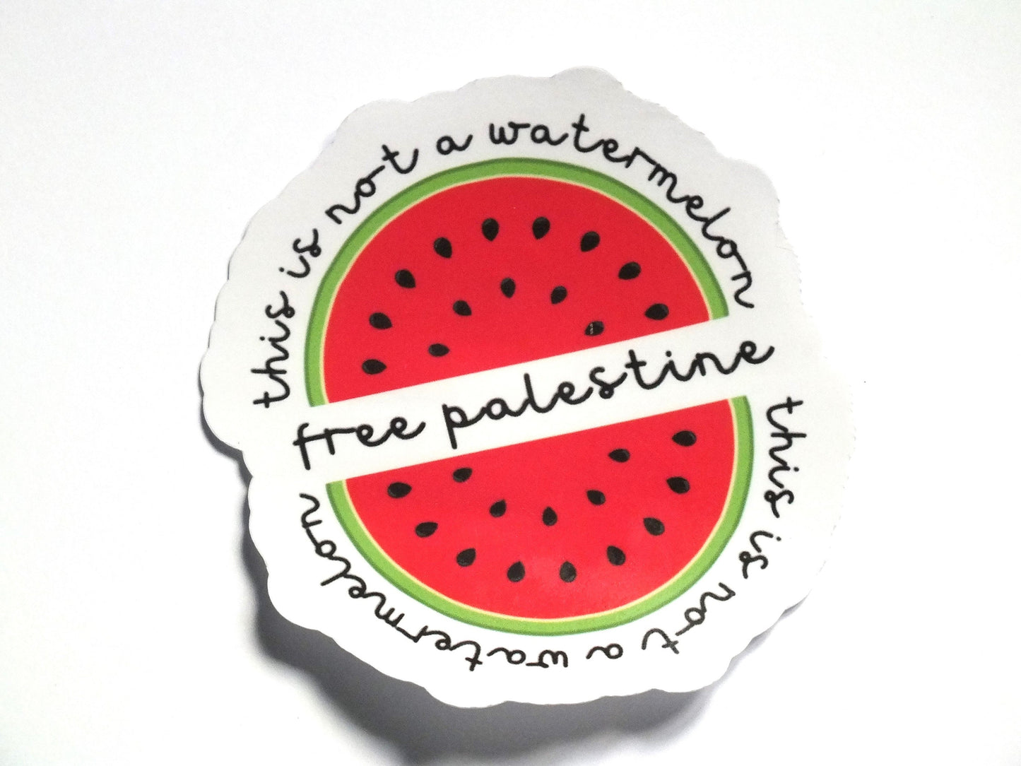 Watermelon Sticker Decal - Palestine Solidarity Vinyl Decal for Laptop, Water Bottle, Car Bumper, iPad – Subtle Protest Sticker for Gaza