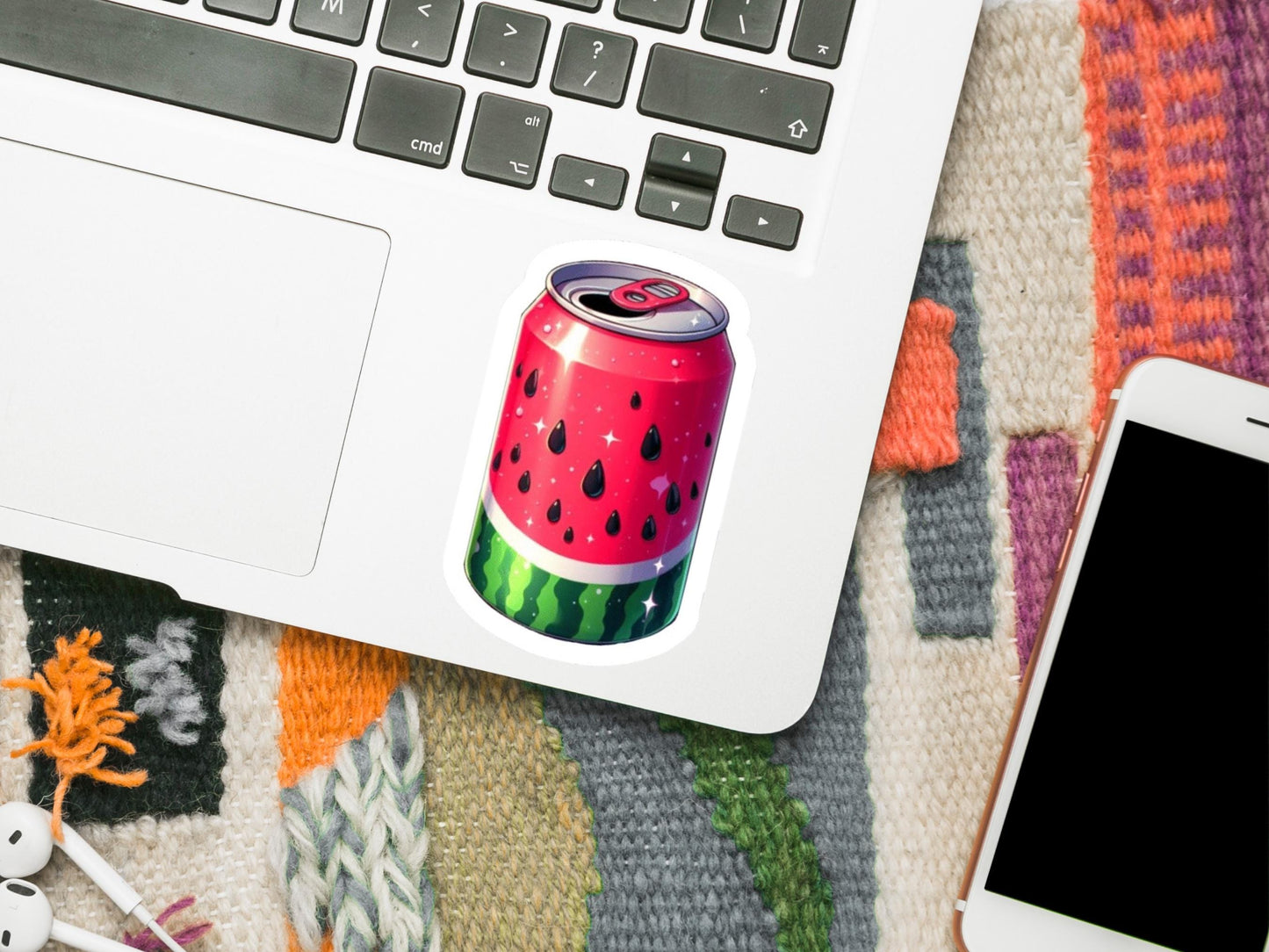 Glossy Watermelon Sticker - Palestine Solidarity Vinyl Decal for Laptop, Water Bottle, Car Bumper, iPad – Subtle Protest Art for Gaza