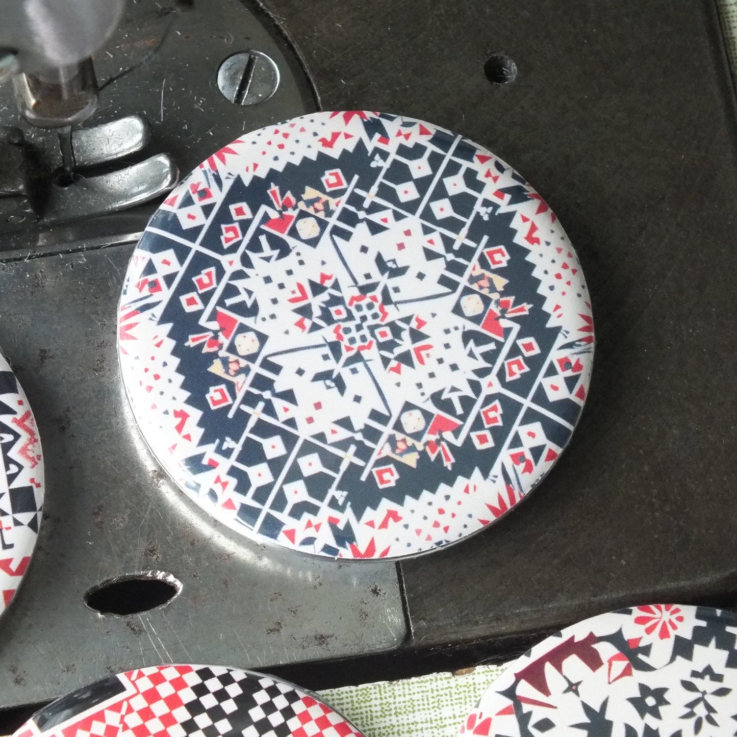 Palestine Badge – Keffiyeh & Tatreez Design – Resistance Art Pin for Jacket, Backpack, or Gifting - Activist Pin for Solidarity and Support