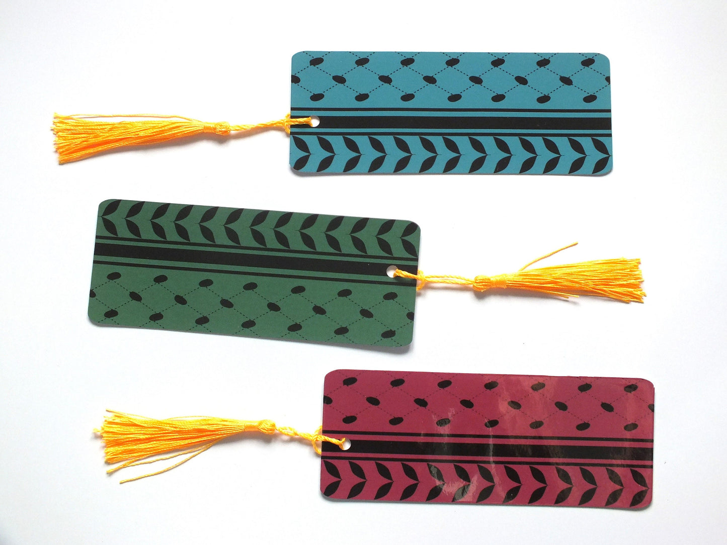 Keffiyah Embroidery Pattern Bookmark - Palestinian Heritage Bookmark – Handmade Solidarity Gift for Activist - Reader Gift for Students