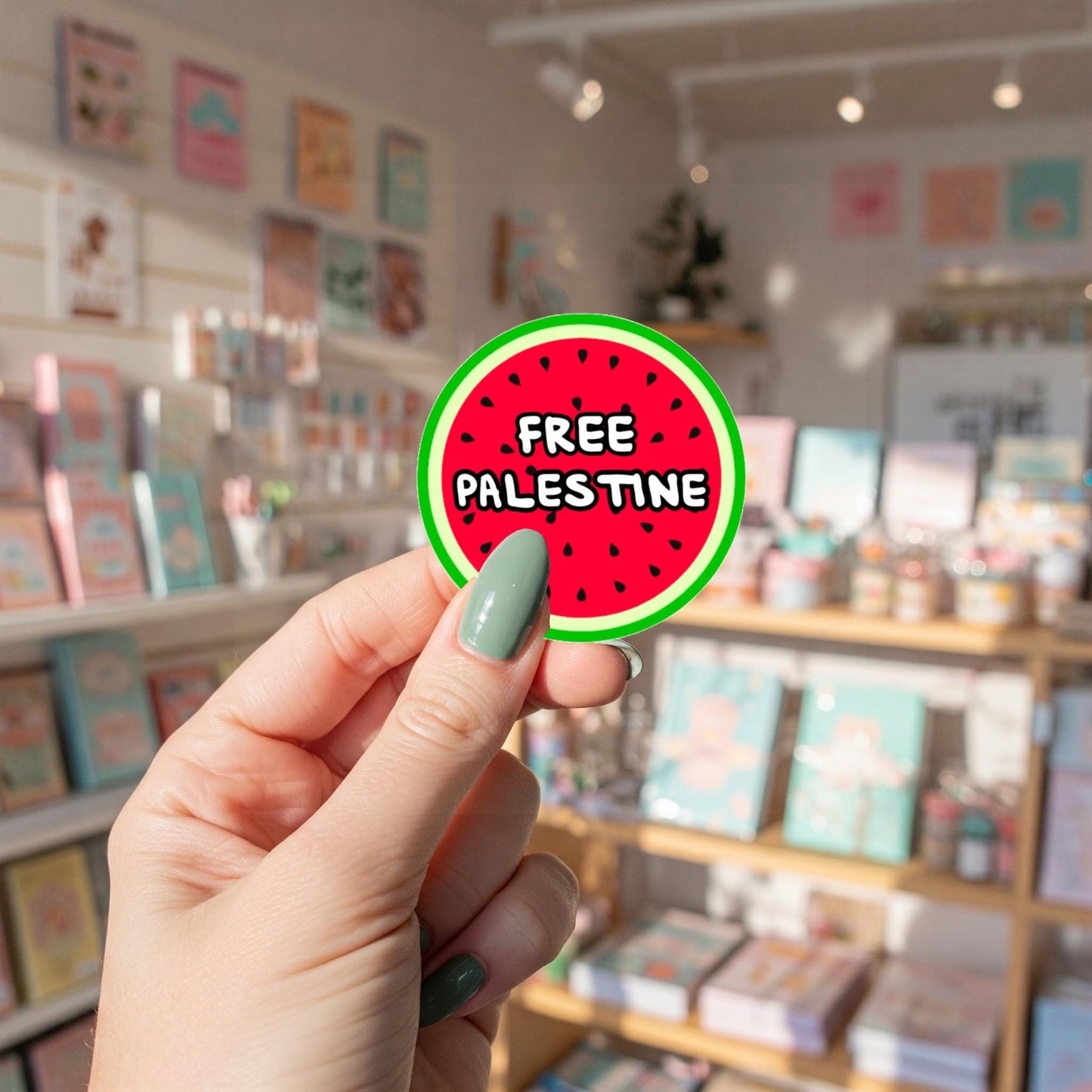 Pro Palestine Watermelon Decal - Glossy Sticker for Laptop, Car Windscreen, Water Bottle, iPad, Phone Case – Symbol of Palestine Sticker