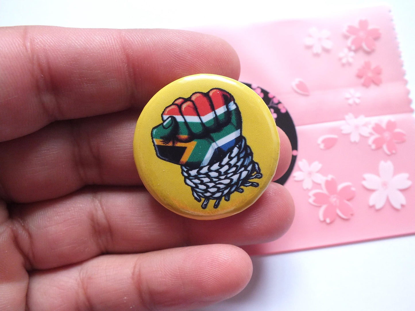 Pro Palestine Watermelon Pin - Activist Button Badge in Solidarity with Gaza - Watermelon Artwork Pin for Backpack