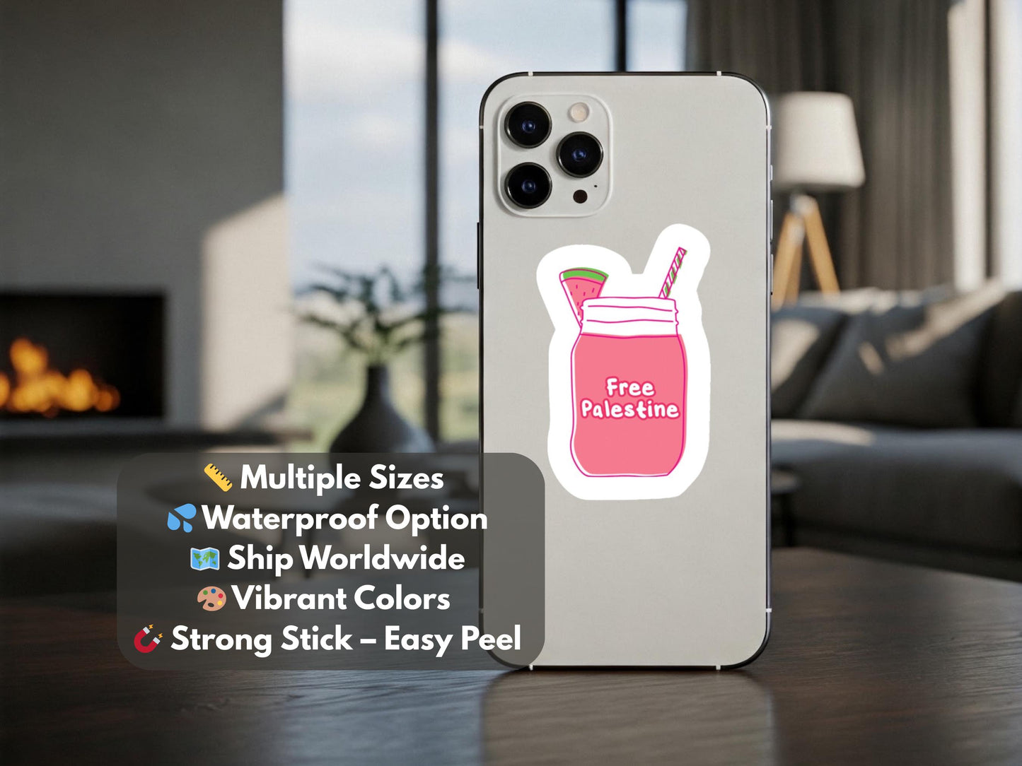 Free Palestine Watermelon Sticker - Durable Vinyl for Car, Motorbike, iPad, Water Bottle, Journal – Resistance Symbol of Gaza