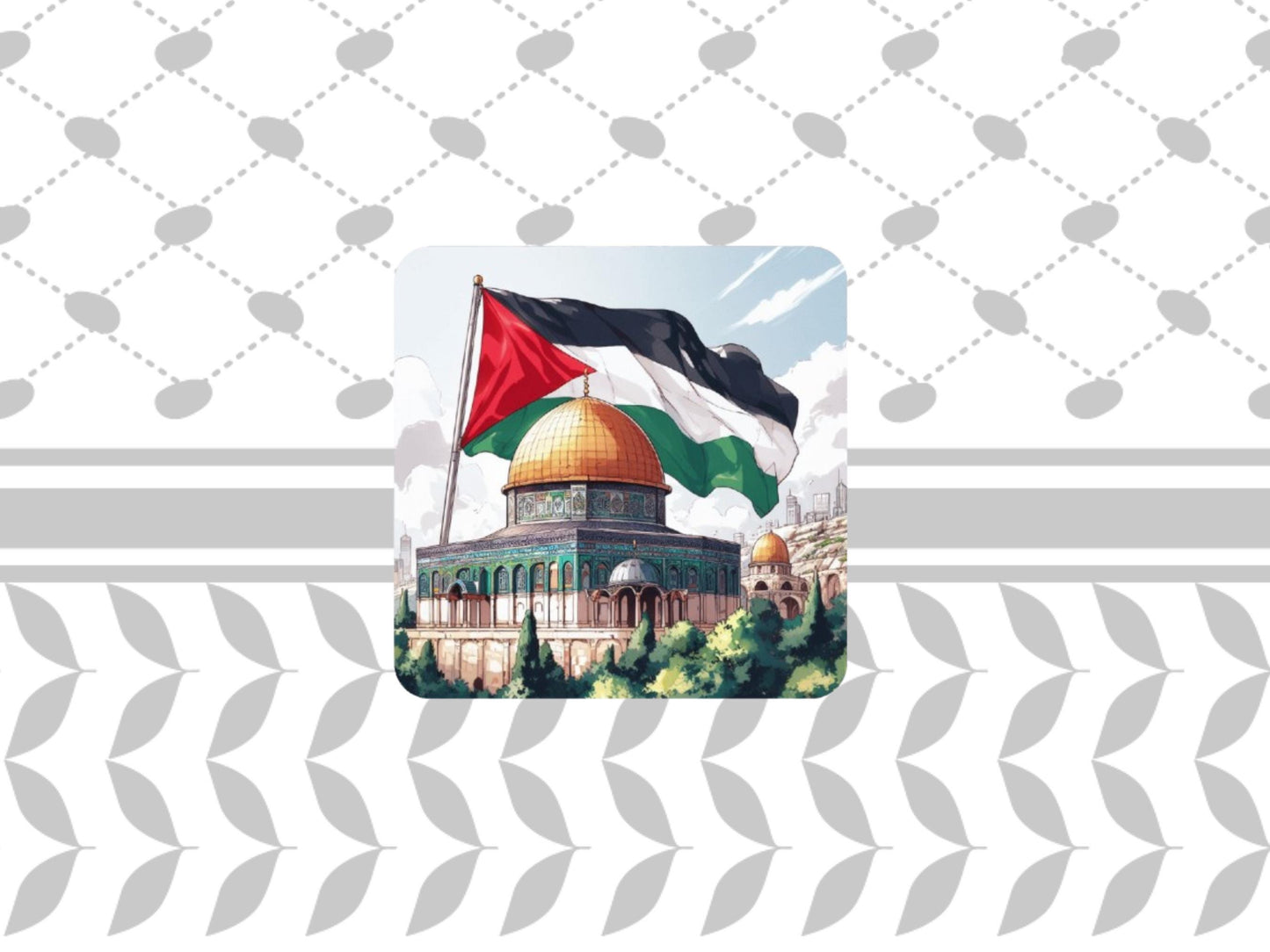 Palestine Support Fridge Magnet – Keffiyeh Vinyl Design for Locker or Office Display - Flag of Palestine for Awareness and Pride