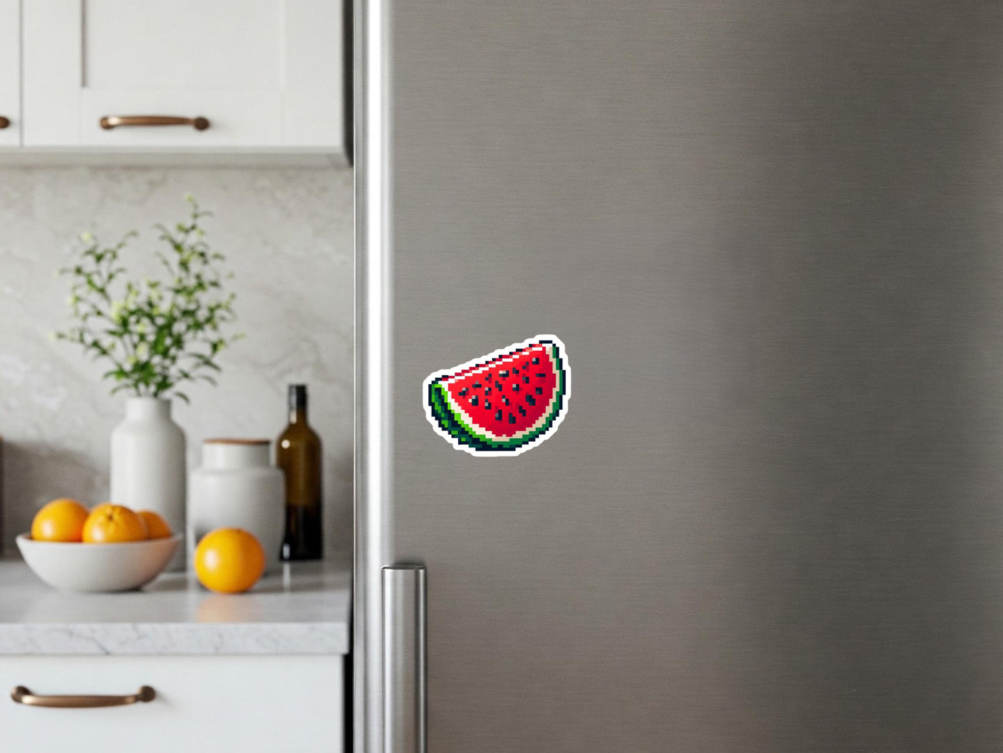 Free Palestine Symbol Magnet – Vinyl Fridge Sticker with Watermelon and Keffiyeh Pattern - Flag of Palestine Design for Locker