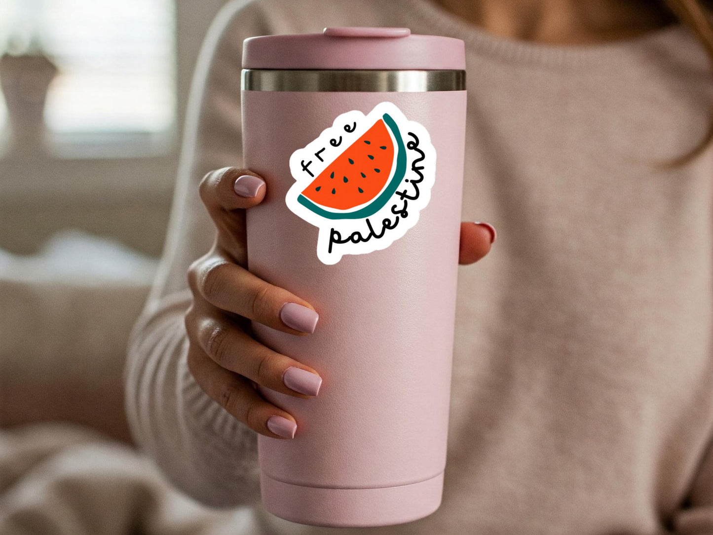 Free Palestine Watermelon Stickers for Gaza - Palestinian Solidarity Decals for Car Bumper, iPhone, Kindle, Helmet, Laptop - Profits to Gaza