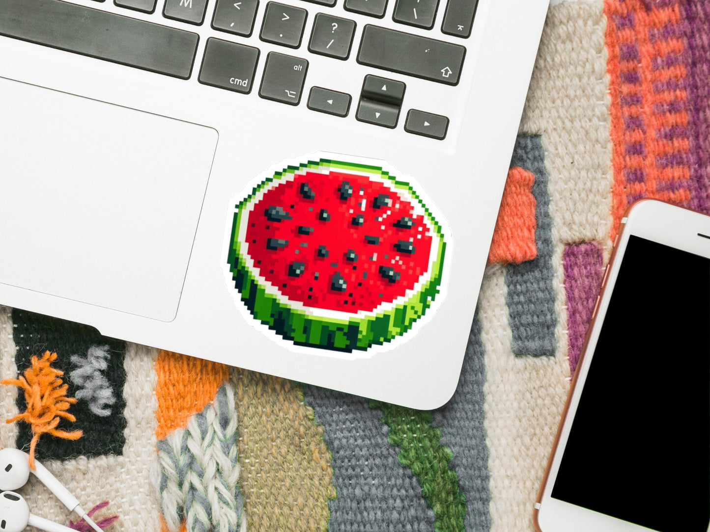 Watermelon Vinyl Sticker - Palestine Flag Symbol for Car Bumper, iPad, Laptop, Hydro Flask – Political Art Decal for Gaza