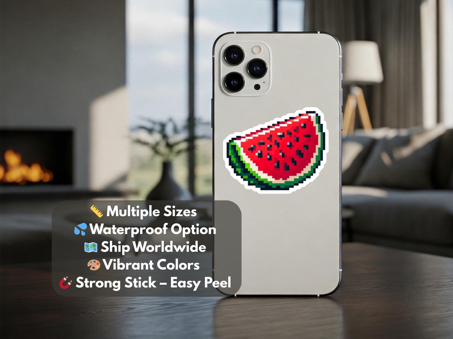 Free Palestine Watermelon Decal - Glossy Sticker for Laptop, Car Window, Water Bottle, iPad, Phone Case, Journal – Symbol of Gaza