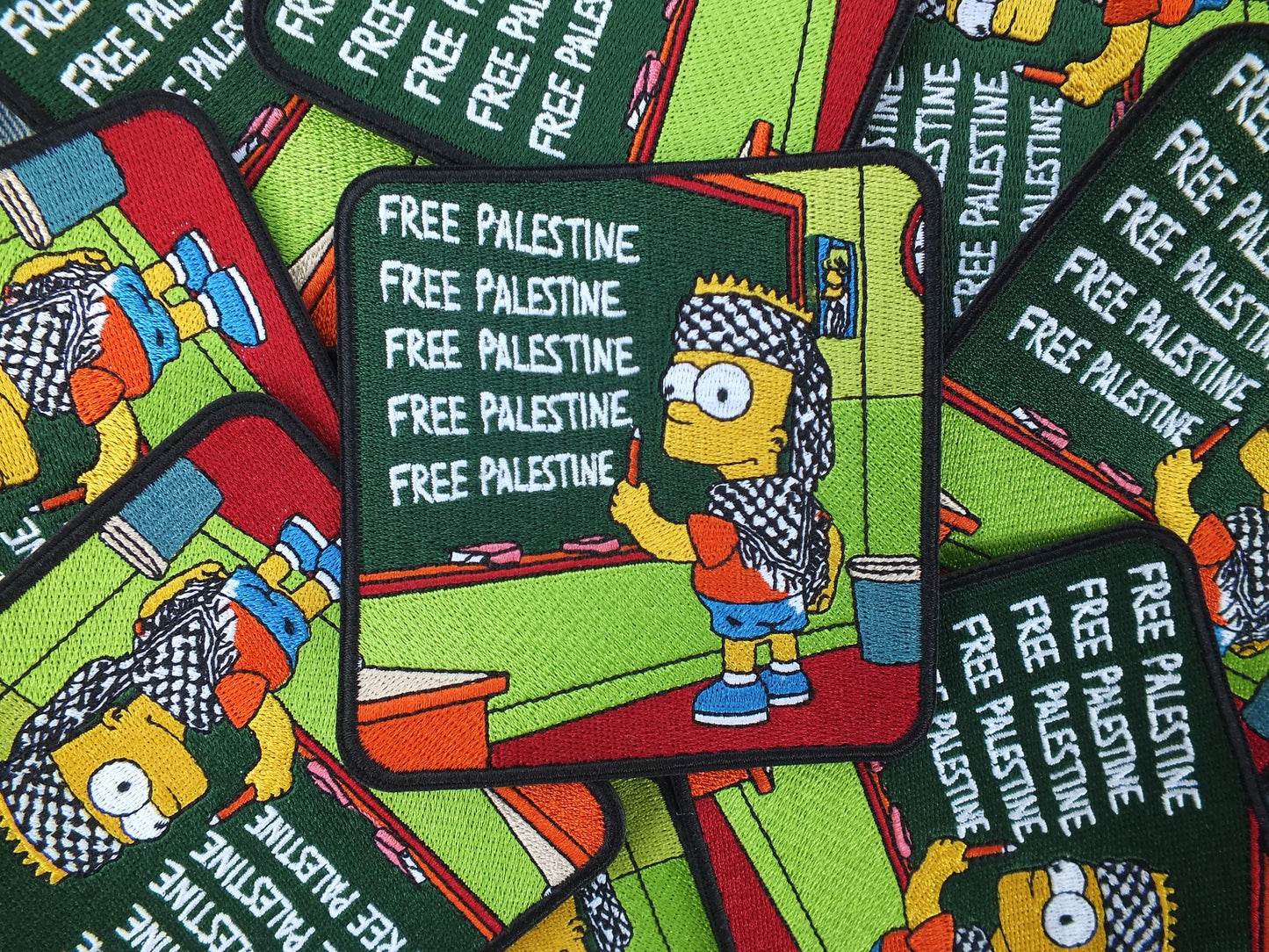 Black & White Keffiyeh Patch – Palestine Resistance Embroidery – Iron-On or Velcro Clothing Badge - Peace Dove Patch in Solidarity with Gaza