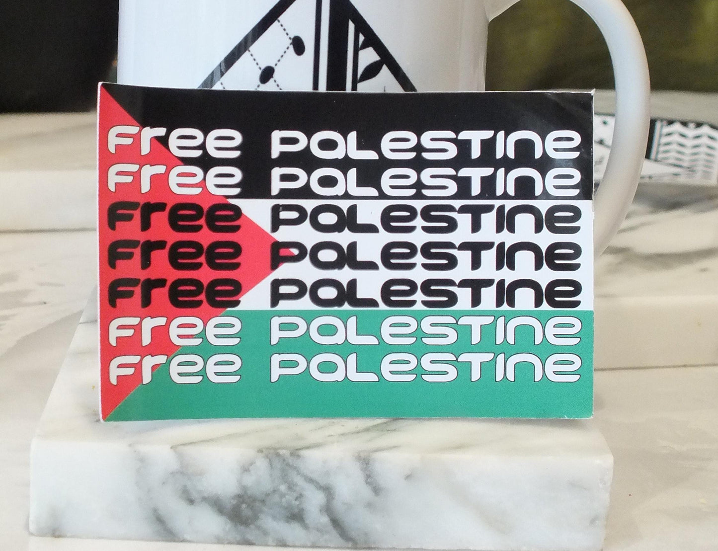 Free Palestine Sticker – Palestinian Flag Vinyl Decal for Journal, Car Window, Water Bottle, Laptop – Pro Palestinian Resistance Symbol