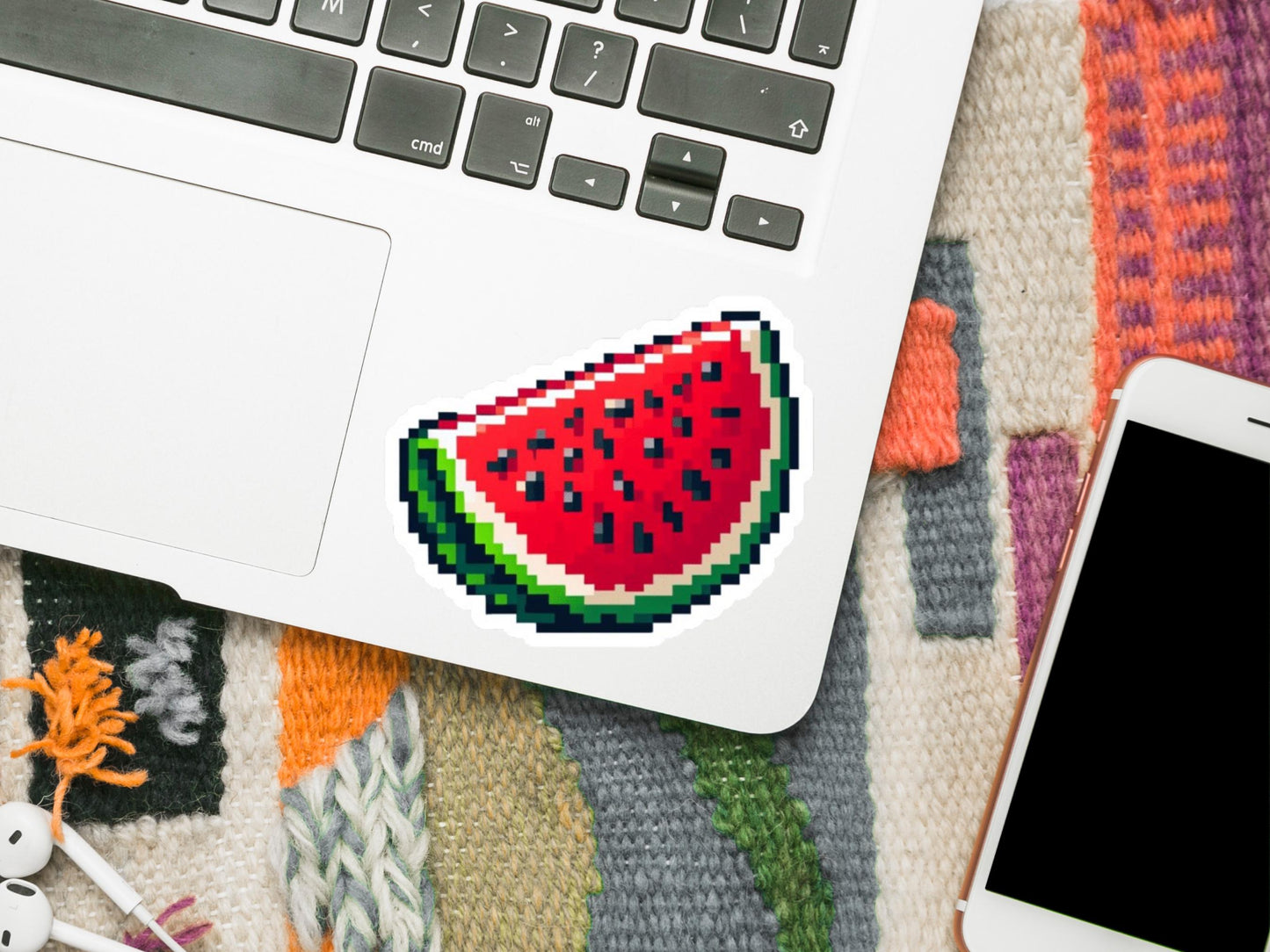 Free Palestine Watermelon Decal - Glossy Sticker for Laptop, Car Window, Water Bottle, iPad, Phone Case, Journal – Symbol of Gaza