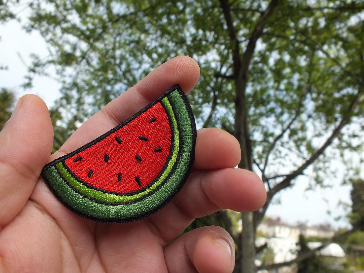 Embroidered Watermelon Patch – Palestine Identity Symbol – Iron-On or Velcro for Denim Jacket, Backpack - Awareness Gift for Activist