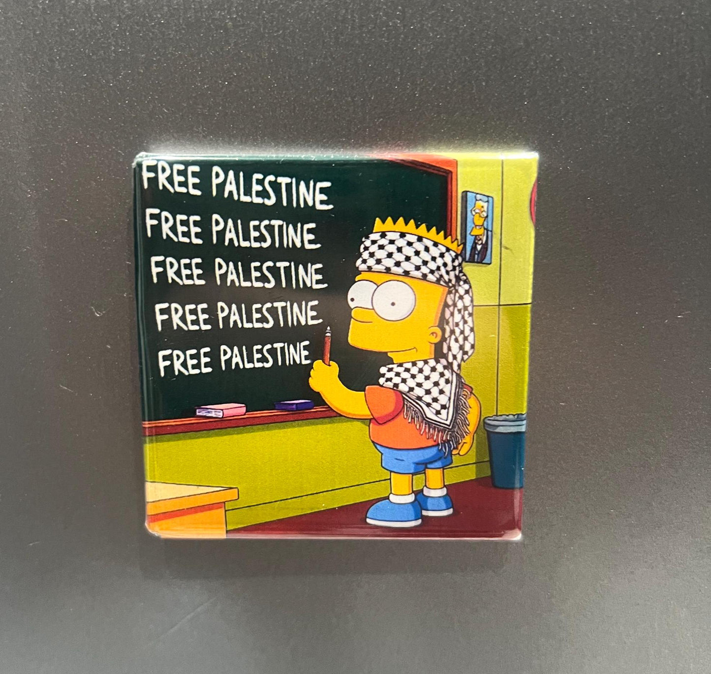 Pro Palestine Political Magnet – Free Palestine Fridge Accessory with Watermelon & Keffiyeh Artwork for Awareness and Pride