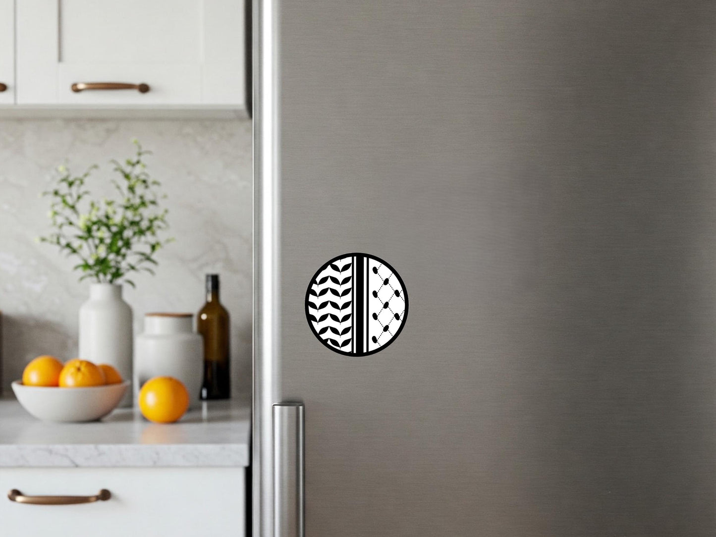 Gaza Activist Magnet for Fridge – Free Palestine Design with Keffiyeh & Watermelon – Political Art Decor - Map of Palestine