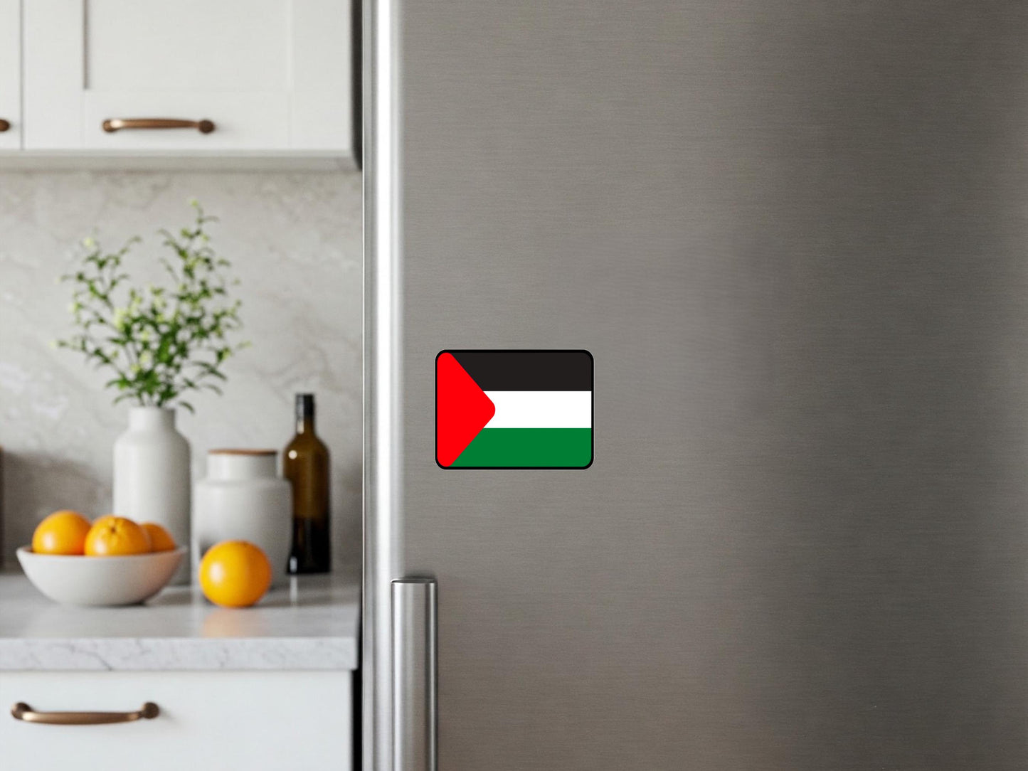 Free Palestine Symbol Magnet – Vinyl Fridge Sticker with Watermelon and Keffiyeh Pattern - Flag of Palestine Design for Locker