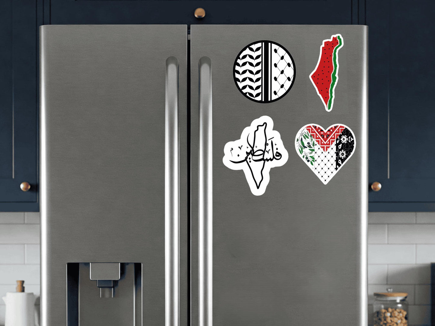 Gaza Activist Magnet for Fridge – Free Palestine Design with Keffiyeh & Watermelon – Political Art Decor - Map of Palestine