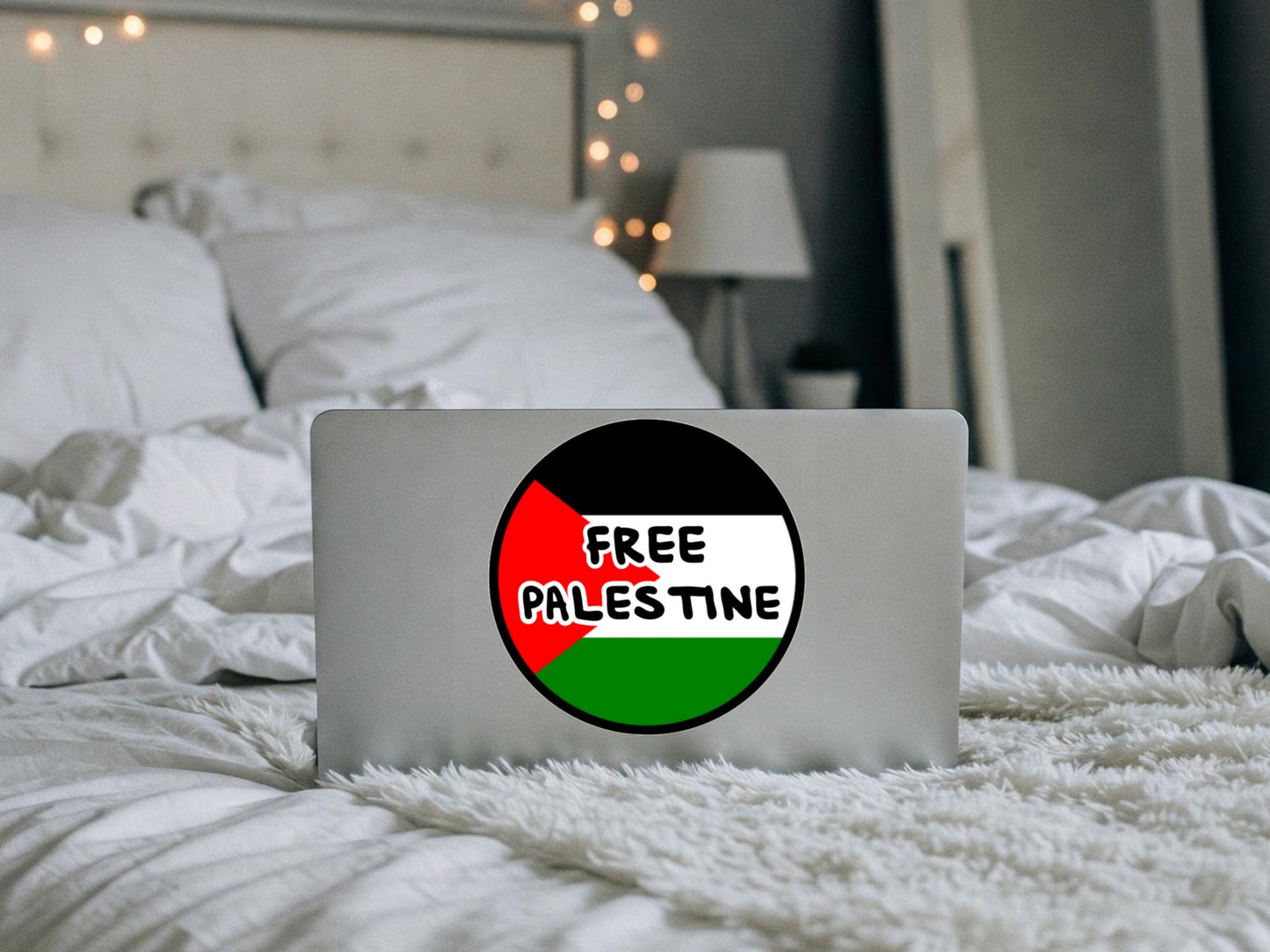 Waterproof Palestine Flag Sticker – Vinyl Decal for Daily Use on Car Bumper, Laptop, Water Bottle, iPhone - Glossy Free Palestine Art