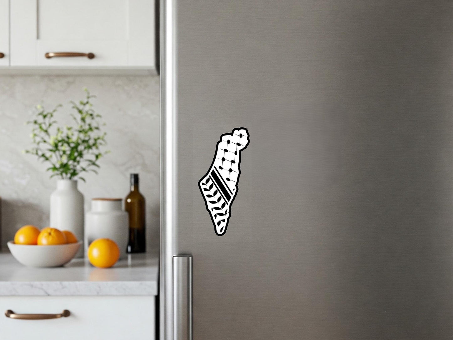 Watermelon & Keffiyeh Magnet for Gaza – Palestine Solidarity Symbol for Fridge, Locker, or Gift Giving - Flag of Palestine Locker Magnet
