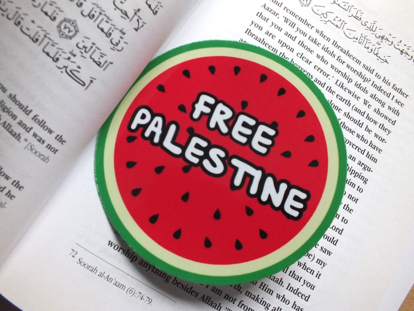 Pro Palestine Watermelon Decal - Glossy Sticker for Laptop, Car Windscreen, Water Bottle, iPad, Phone Case – Symbol of Palestine Sticker