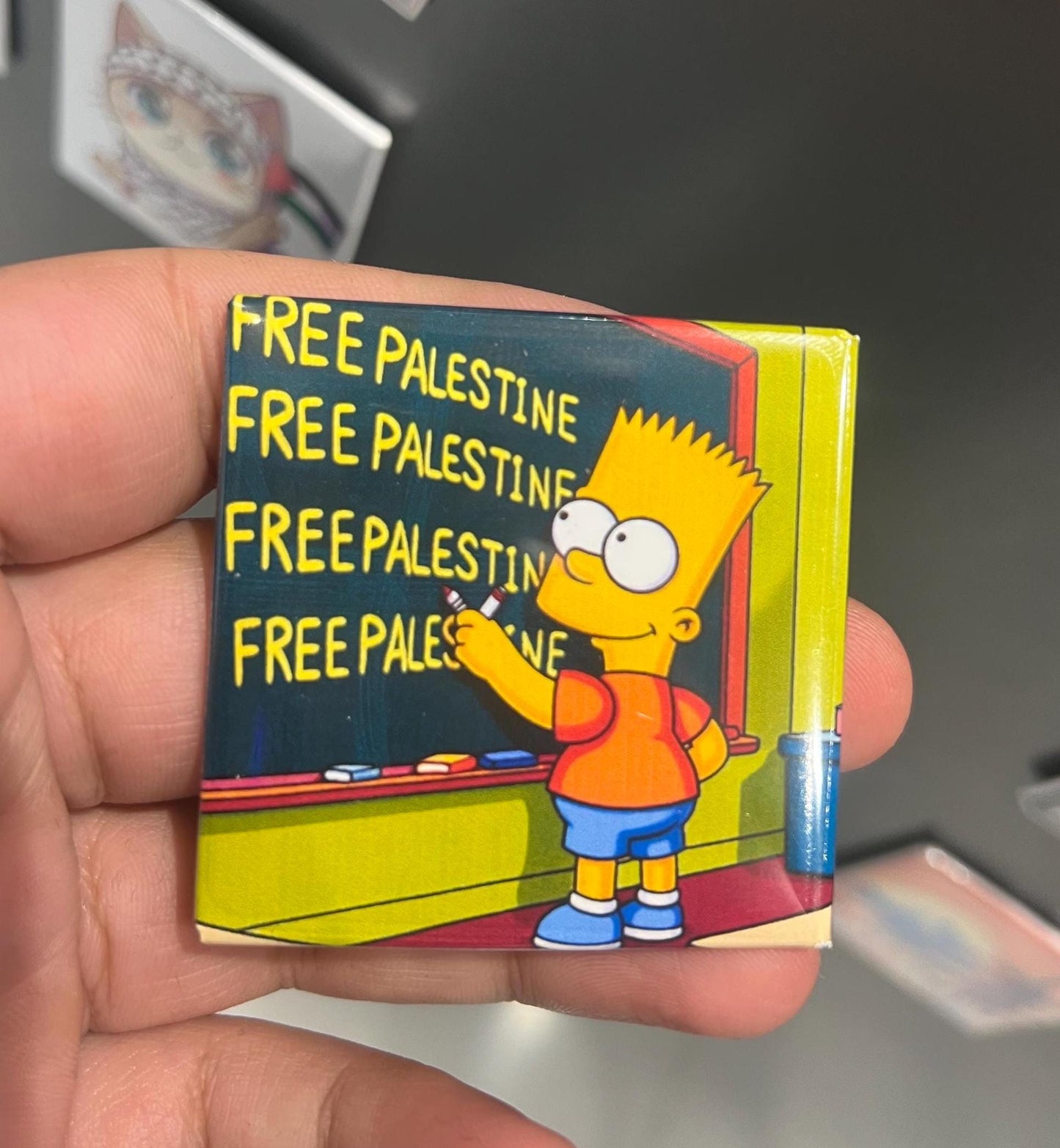 Pro Palestine Political Magnet – Free Palestine Fridge Accessory with Watermelon & Keffiyeh Artwork for Awareness and Pride