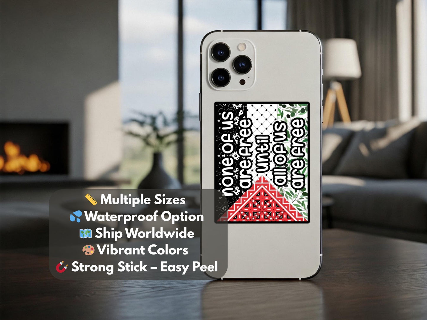 Glossy Flag of Palestine Sticker Decal - Free Palestine Art for Car Windscreen, Laptop, Water Bottle – Durable Waterproof Vinyl Decal