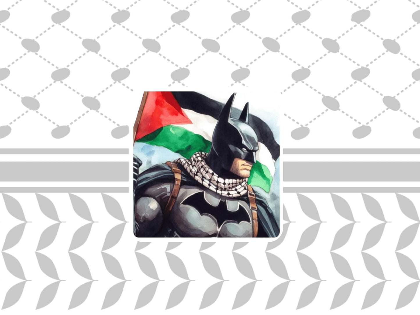 Free Palestine Symbol Magnet – Vinyl Fridge Sticker with Watermelon and Keffiyeh Pattern - Solidarity with Gaza Locket Magnet and Decor