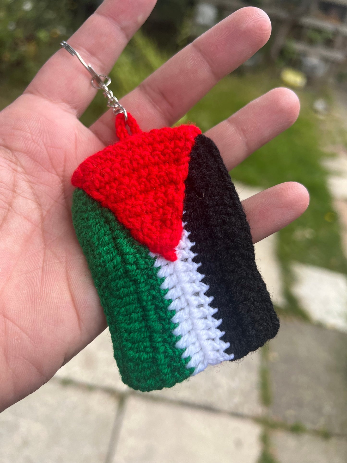 Palestine Flag Bag Charm - Crochet Keyring for Gaza in Solidarity with Palestine - With Watermelon Symbol Charms - Gift for Activist