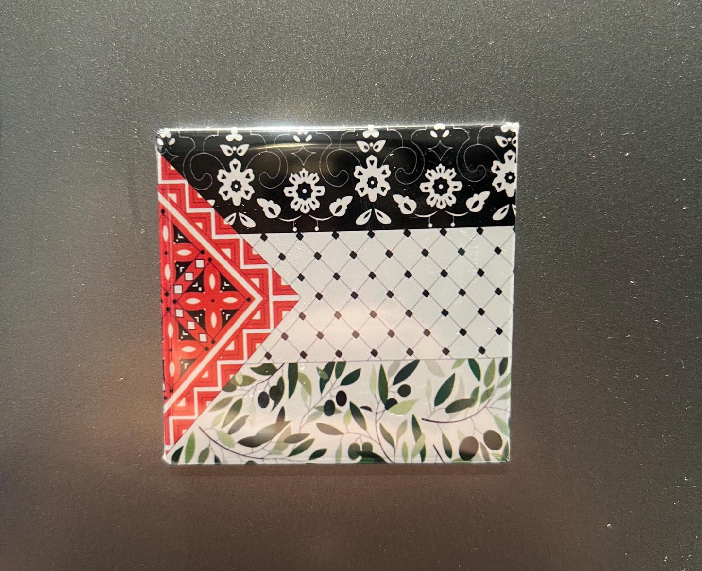 Palestine Solidarity Fridge Magnet – Free Palestine Fridge Art Featuring Cultural Symbols – Locker or Kitchen Decor - Keffiyeh Pattern