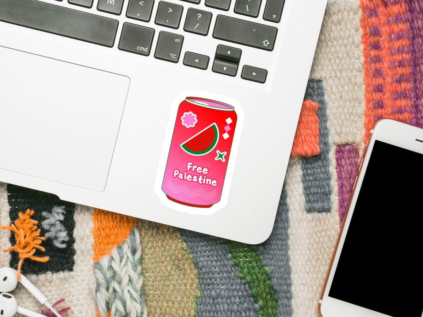 Watermelon Stickers for Palestine - Minimalist Decal for iPhone, Car Window, Car Bumper, Water Bottle – Symbol of Palestine Sticker