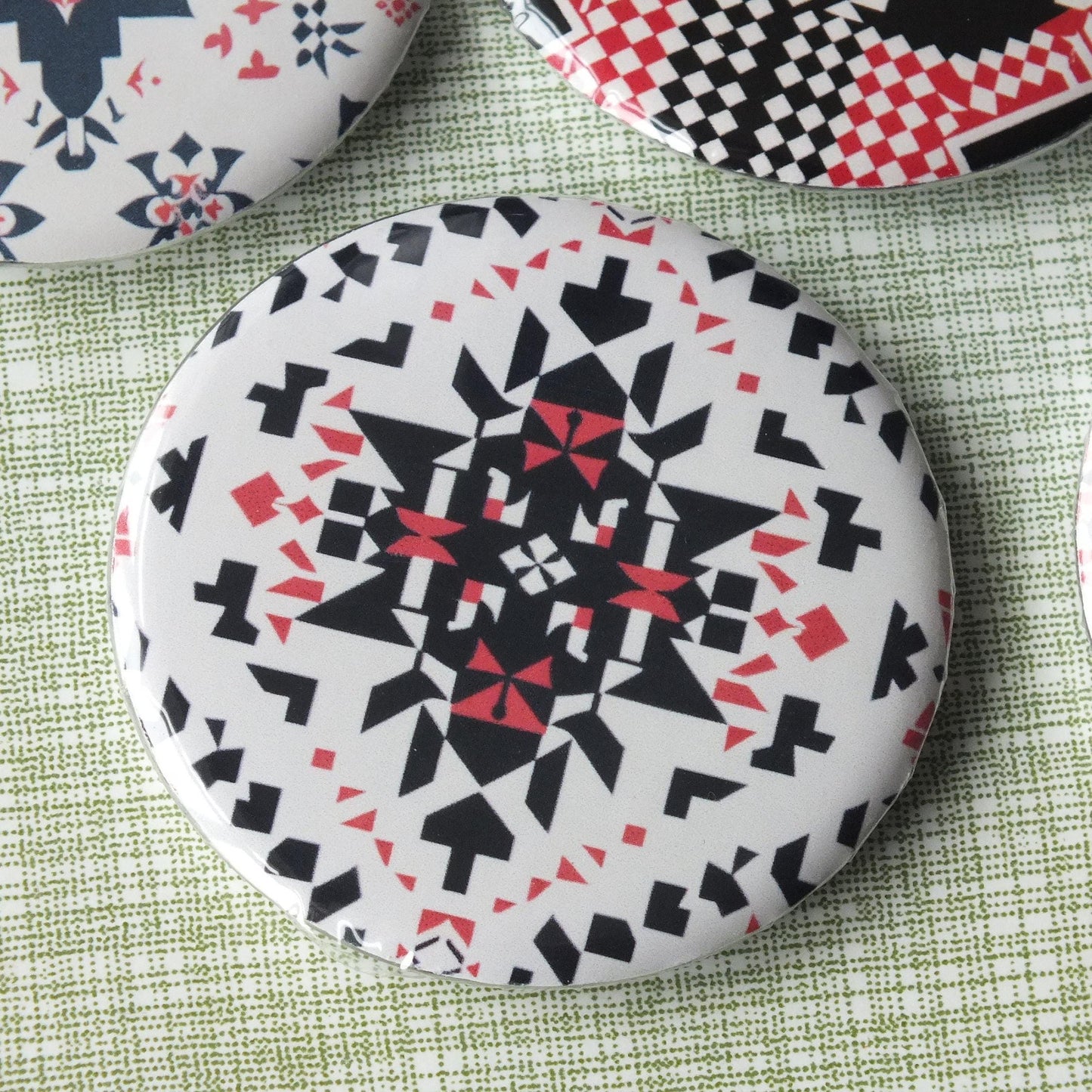 Palestine Badge – Keffiyeh & Tatreez Design – Resistance Art Pin for Jacket, Backpack, or Gifting - Activist Pin for Solidarity and Support