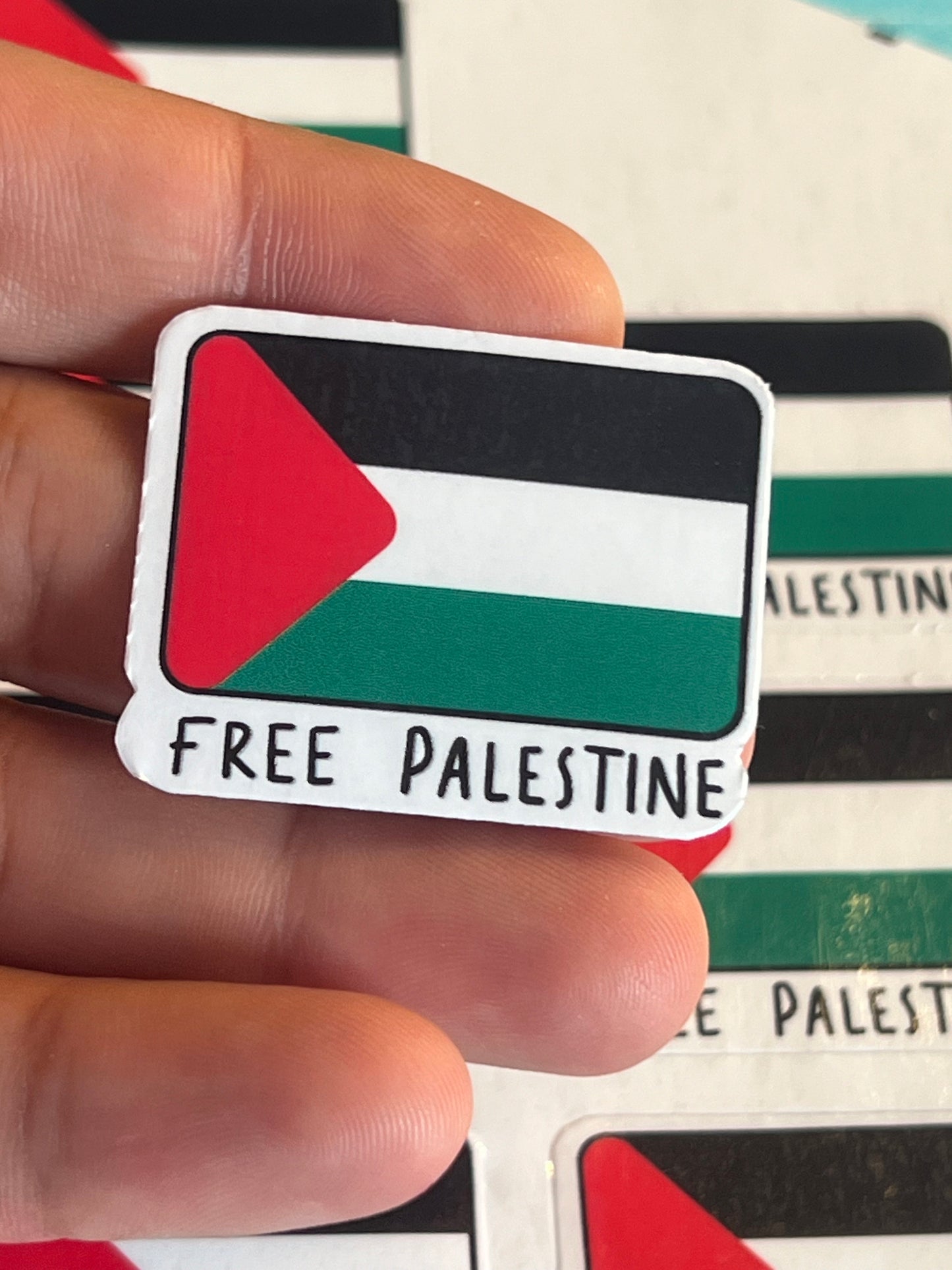 Glossy Flag of Palestine Vinyl Sticker for Pro Palestinian Activist - Minimalist Palestinian Flag Decal for Laptop, Water Bottle, Car Bumper