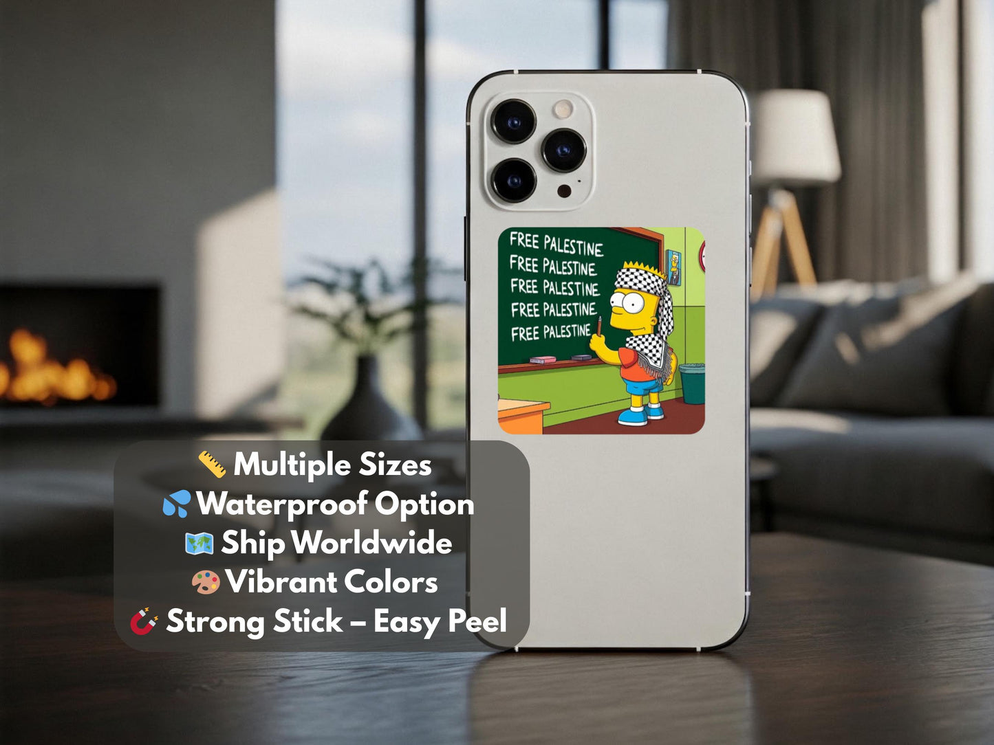 Free Palestine Sticker – Vinyl Resistance Art for Laptop, Car, Water Bottle, Journal – Solidarity with Gaza Decal for Activist