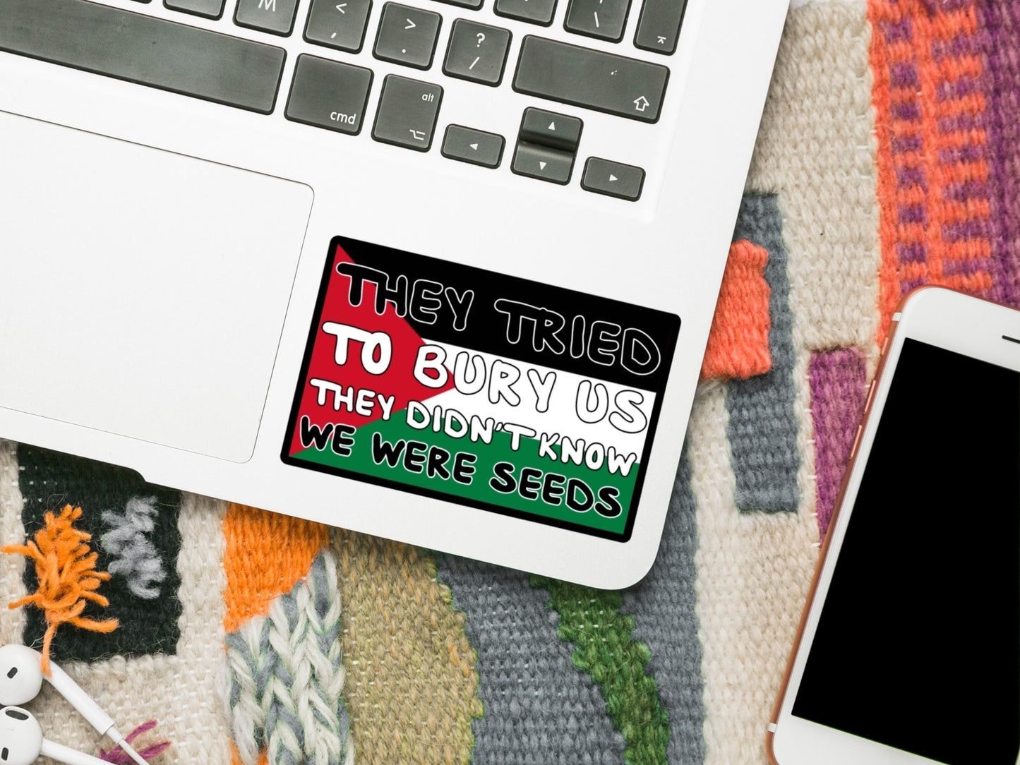 Palestinian Flag Sticker – Vinyl Decal for Laptop, Car Bumper, Water Bottle, Skateboard – Free Palestine Solidarity Art - Protest Stickers