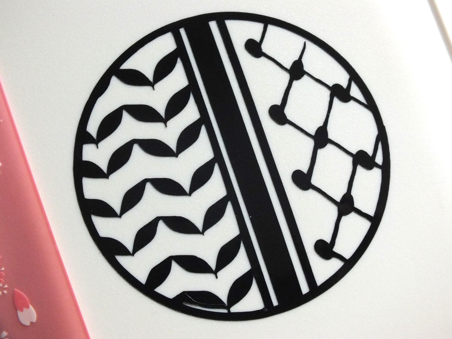 Palestinian Keffiyeh Pattern Vinyl Bumper Sticker - Free Palestine Art for Car Windscreen, Laptop, Water Bottle – Durable Glossy Vinyl Decal