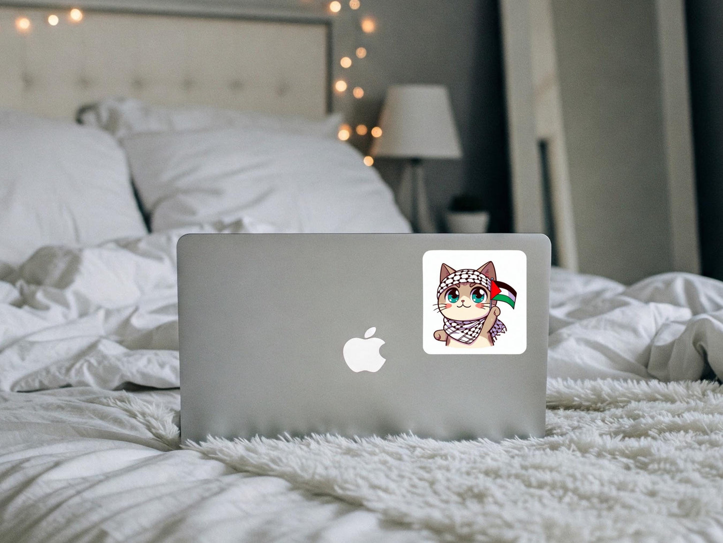 Free Palestine Flag Decal – Political Vinyl Sticker for Car, Laptop, Water Bottle, iPad – Durable & Weatherproof - Palestine Cat for Gaza