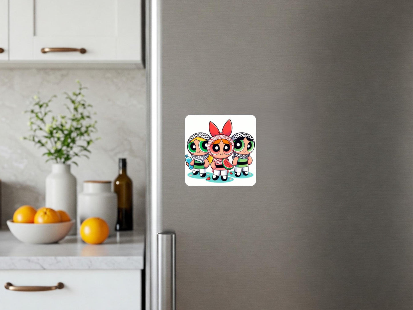 Free Palestine Fridge Magnet – Vinyl Cultural Symbol with Watermelon & Keffiyeh – Activist Home Decor - Awareness Gift for Gaza