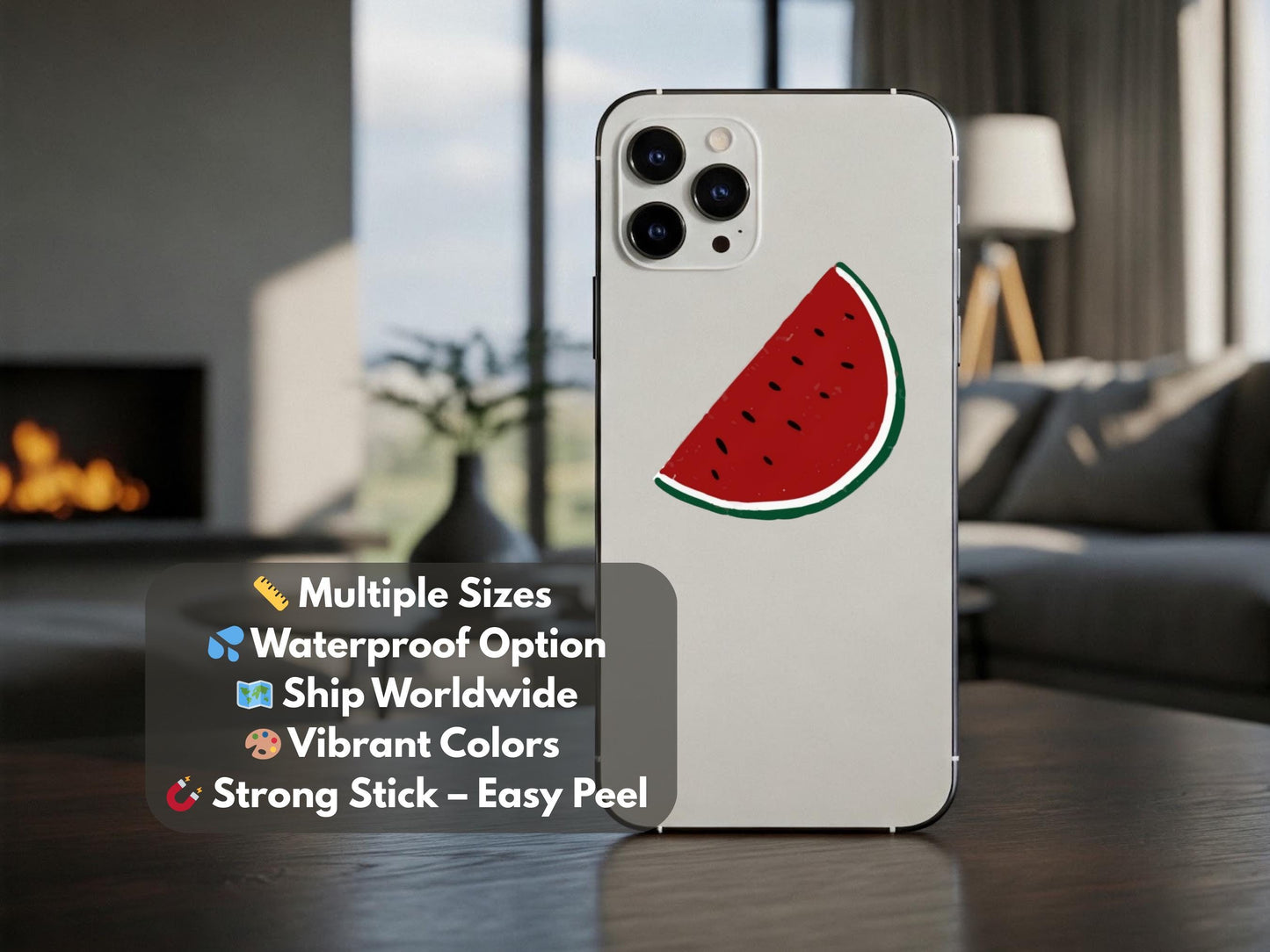 Sticker for Palestine - Glossy Watermelon Vinyl Decal for Laptop, Car Bumper, Skateboard – Pro Palestine Symbol with Profits to Gaza