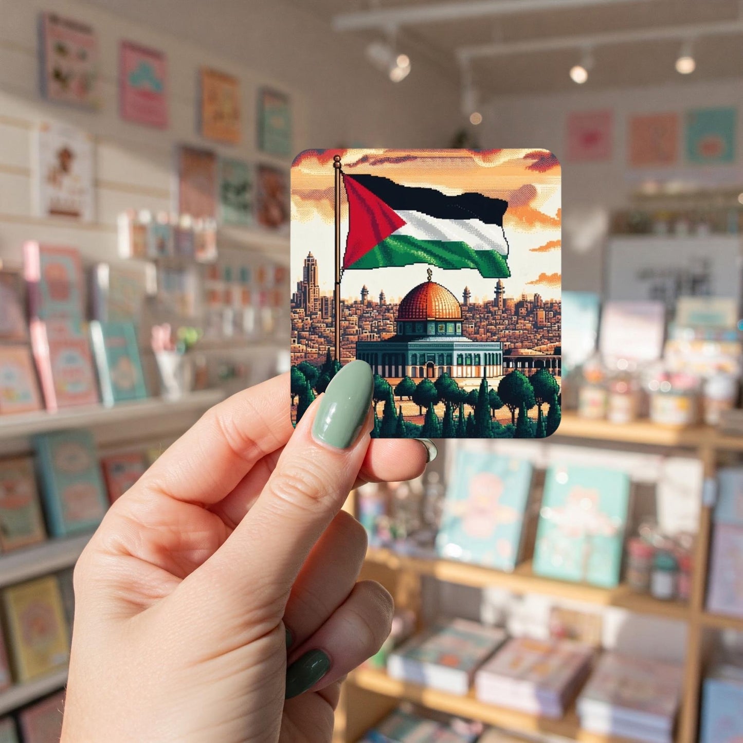 Palestinian Identity Sticker – Flag of Palestine Vinyl Decal for iPhone, Journal, Laptop, Bumper – Resistance Symbol in Solidarity with Gaza